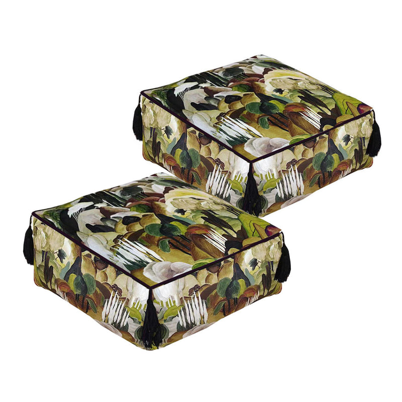 Pouf Cushion 2X 50cm Polyester Fiber Epp Particle Insert Multicolor Home Decor
