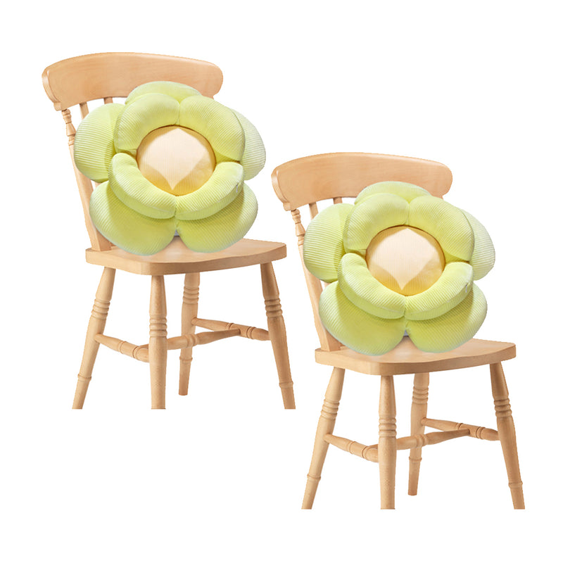 2X Green Double Flower Shaped Plush PP Cotton Floor Pillow 70cm X 70cm X 20cm