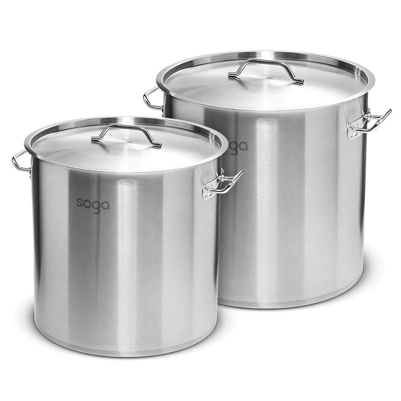 Stainless Steel Stock Pot 17L 33L Heavy Duty Commercial Grade Easy Clean