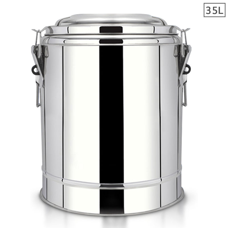 35L Stainless Steel Insulated Stock Pot Hot Cold Beverage Container 18/10