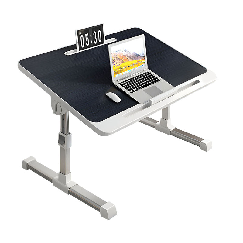 Small Black Adjustable Foldable Laptop Desk 60x40cm Bed Table with iPad Slot