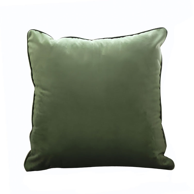 45cm Velvet Square Throw Pillow Subtle Green Plush 15cm Thick Polyester Cotton