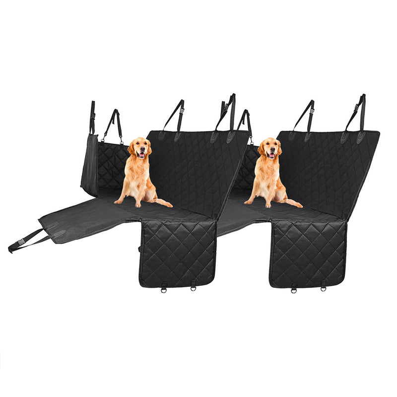 2X Luxury Car Trunk Pet Mat Waterproof Non Slip Oxford Black 152x162cm