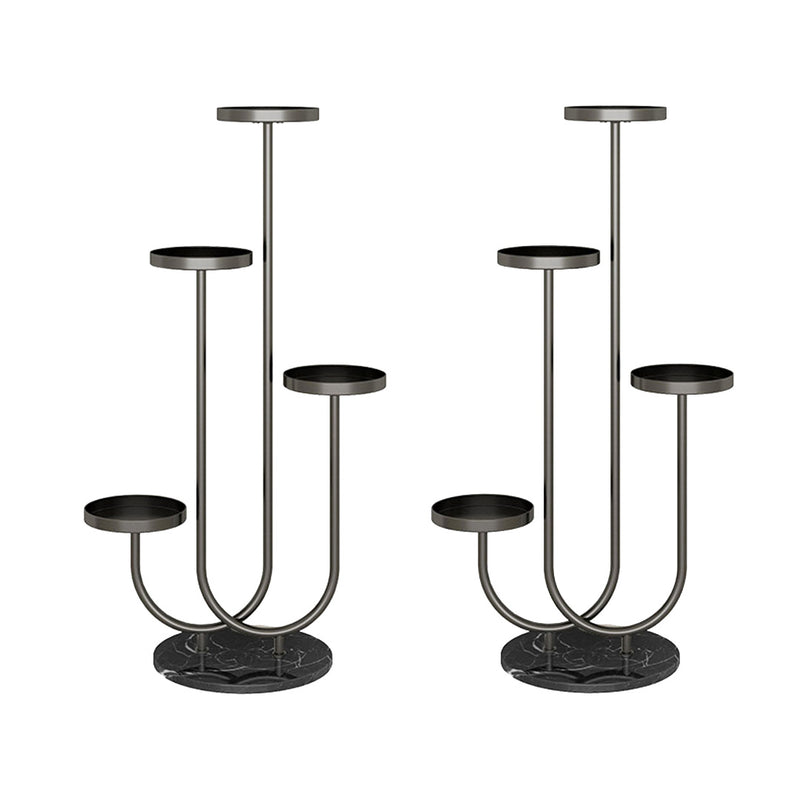 2X U Shaped Black Metal Plant Stand 4 Tier Multi Level Display Shelf Indoor