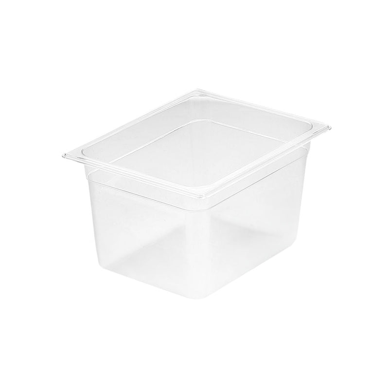 200mm Clear Polycarbonate GN Pan 1/2 Food Tray Dishwasher Safe 32.5x26.5x20cm