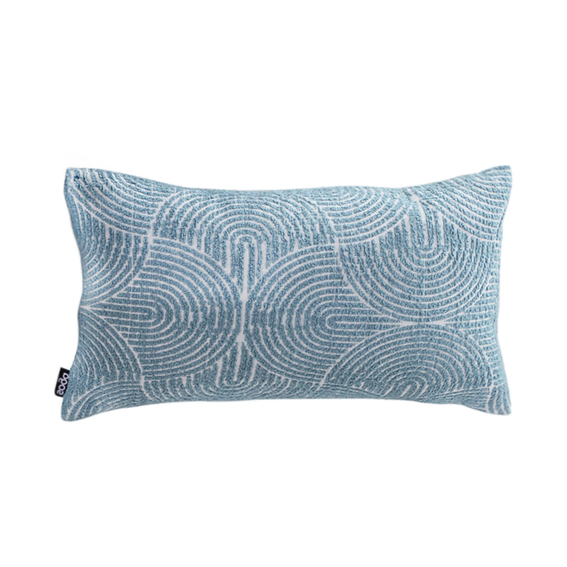 35x55x18cm Blue Geometric Throw Pillow Poly Cotton Blend Indoor Outdoor Corded