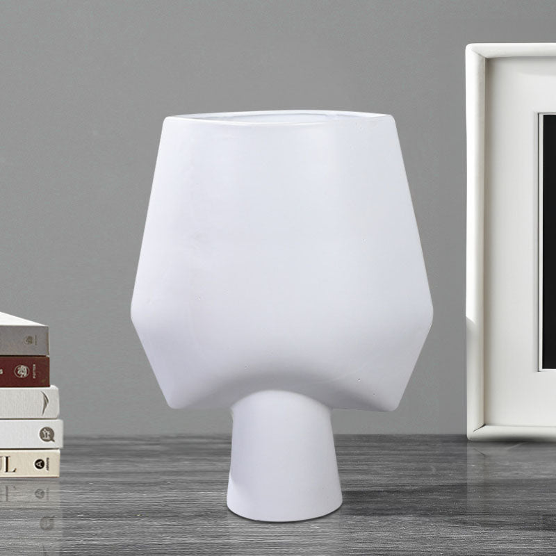 White 33x43cm Handcrafted Ceramic Square Vase Modern Abstract Home Decor