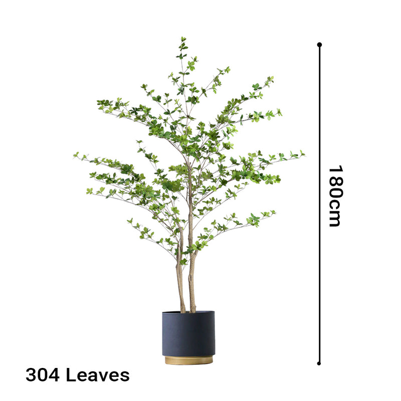 4X 180cm Green Faux Watercress Tree Silk Leaves Plastic Trunk Indoor Potted