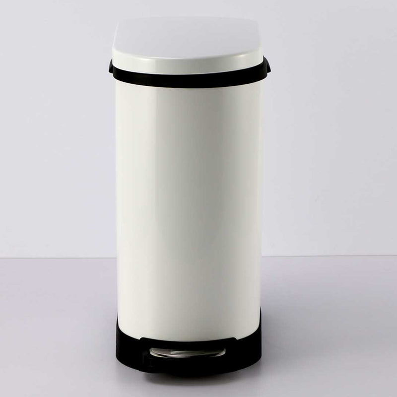 2X 10L White Stainless Steel Foot Pedal Trash Bin with Soft Close Lid