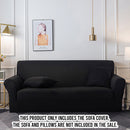 1 Seater Black Sofa Cover Couch Protector High Stretch Polyester Slipcover