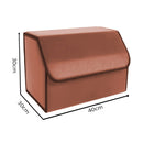 4X Leather Car Boot Organizer Medium Foldable Collapsible Storage Box Black