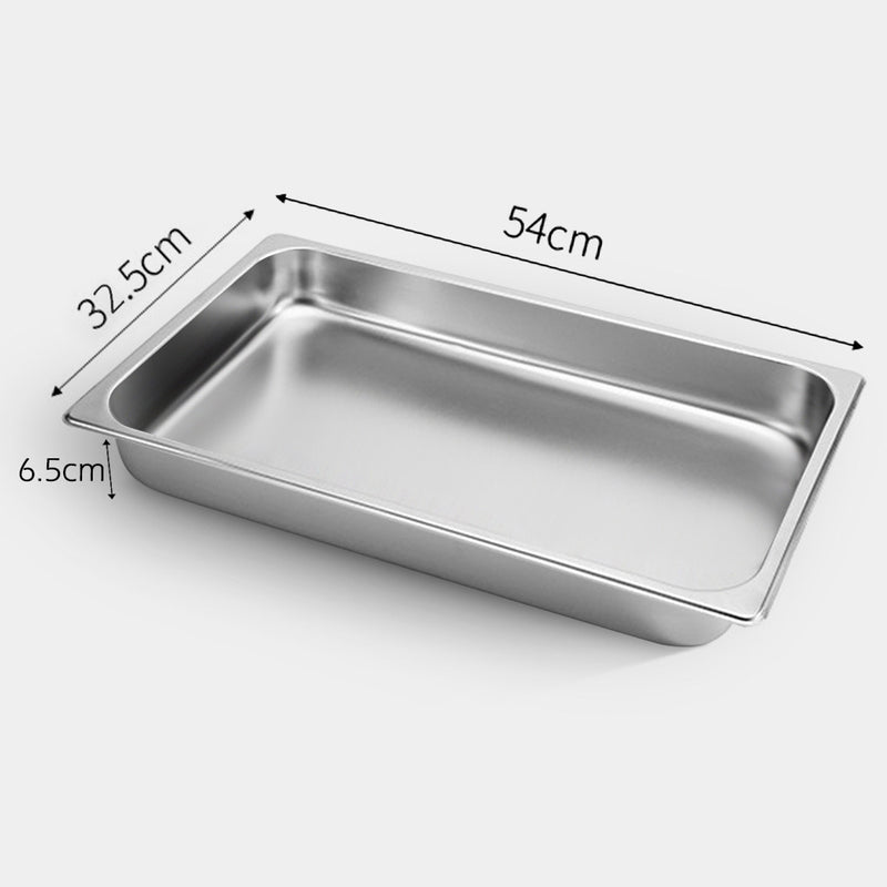 Full Size Gastronorm GN Pan Stainless Steel 6.5cm Deep Anti Jam Stackable