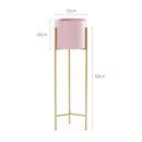 2X 60cm Gold Metal Plant Stand Pink Pot Holder Corner Shelving Rack Indoor Display