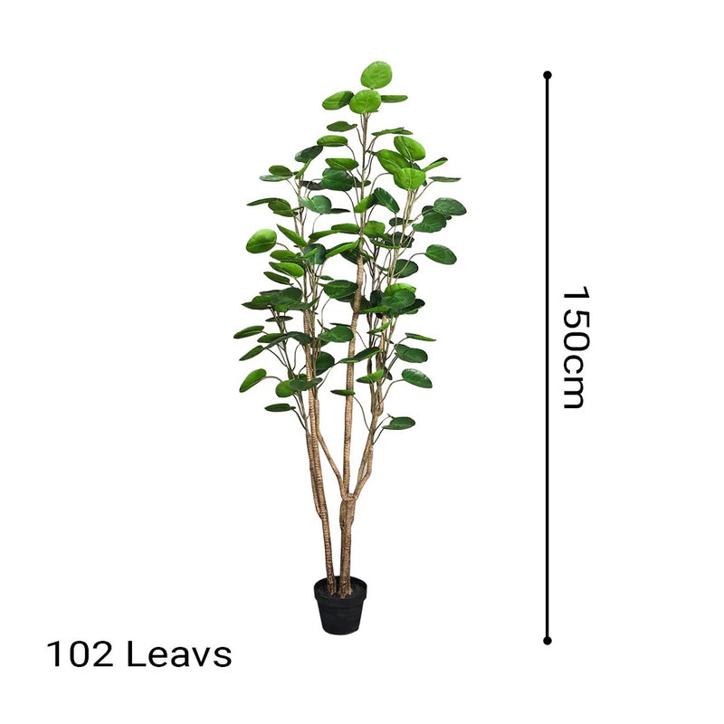 150cm Artificial Polyscias Scutellaria Tree Plastic PU Adjustable Green Indoor Decor