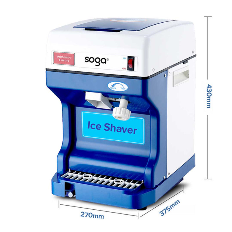 Electric Commercial Ice Shaver Stainless Steel 120KG/h 250W 80 Piece Hopper