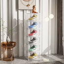 2X 6 Tier Transparent Shoe Organizer Plastic Stackable Storage Box Magnetic Door