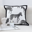 Zebra Cushion Square Pillow 45cm Polyester Black White Home Decor Accent