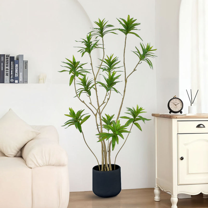 2X 150cm Artificial Lily Bamboo Tree Home Decor Realistic Green Plant 12 Branches