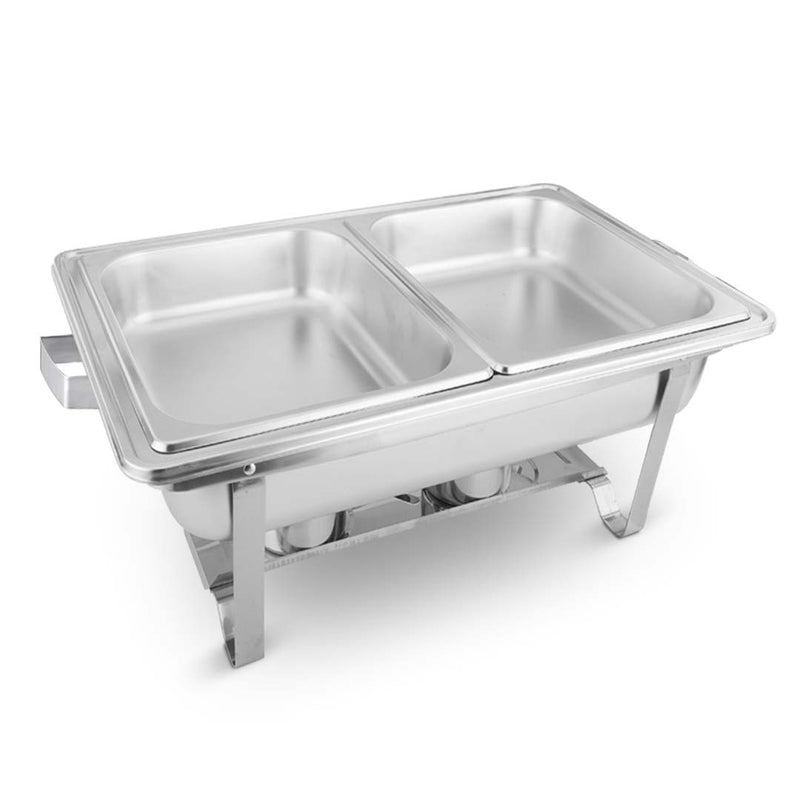 2X 4.5L Stainless Steel Dual Tray Chafing Food Warmer Catering Dish Set