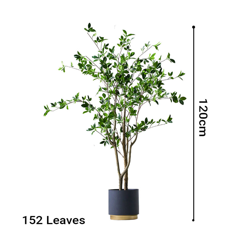2X 120cm Artificial Watercress Plant Potted Silk Leaves Polyethylene Trunk Green