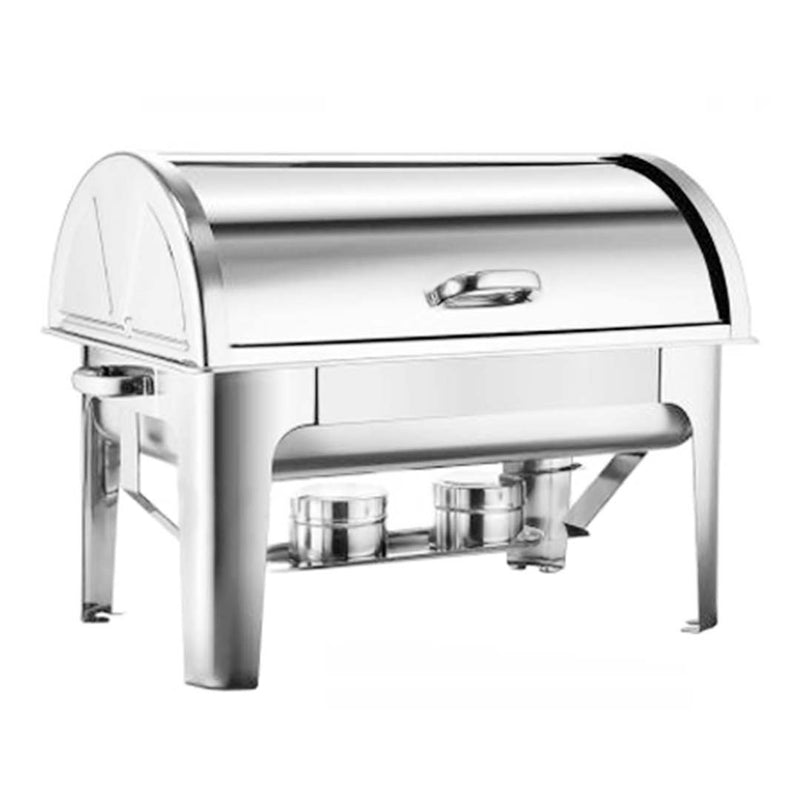 4X 4.5L Dual Tray Stainless Steel Roll Top Chafing Dish Food Warmer