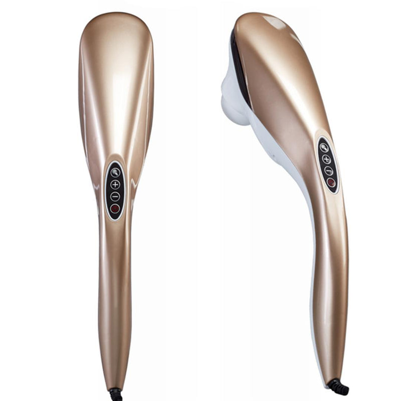 Portable Handheld Massager 6 Heads Dual Speed Deep Tissue Shoulder Neck Gold