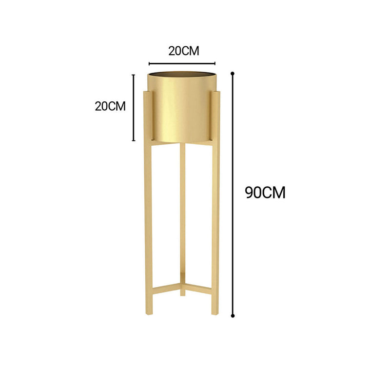 90cm Gold Metal Plant Stand with Pot Holder Indoor Corner Display Rack