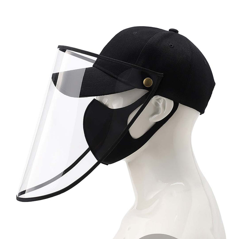 4X Adult Protective Hat Full Face TPU Shield 27cmx41cm Cotton Plastic Black