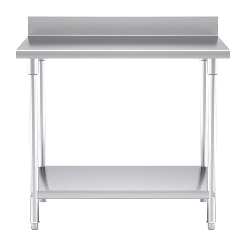 Commercial Stainless Steel Kitchen Prep Table with Backsplash 100x70x85cm