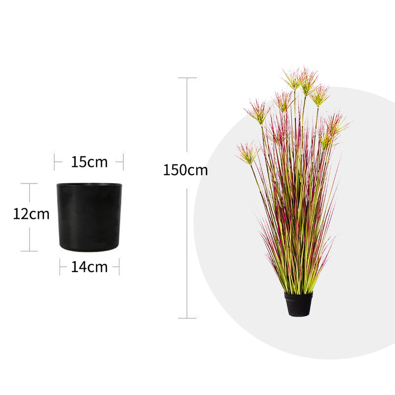 150cm Purple Red Artificial Potted Papyrus Plant Realistic Indoor Outdoor Decor
