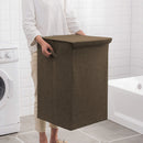 2X Medium Coffee Canvas Collapsible Laundry Hamper Foldable Storage Organizer
