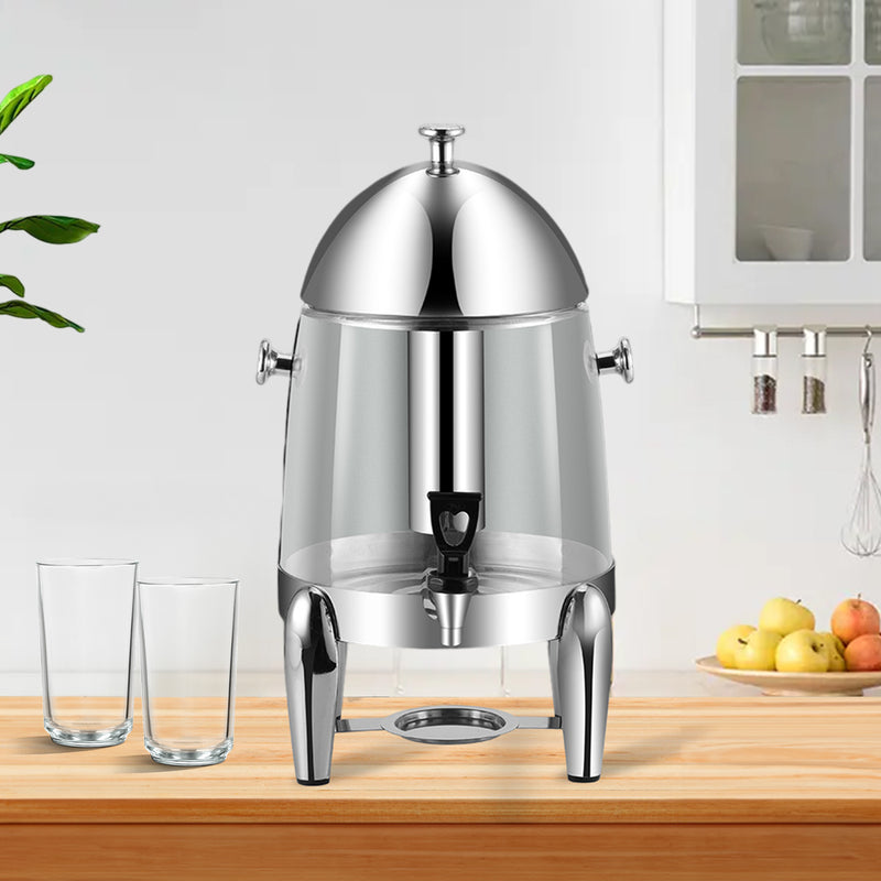 Stainless Steel 12L Beverage Dispenser Hot Cold Drink Chafer Urn Silver