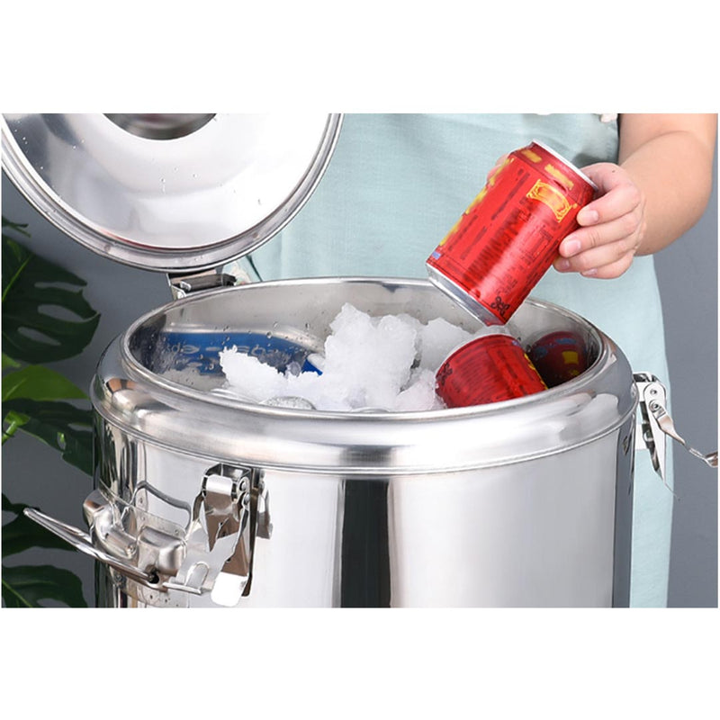 Insulated Stock Pot 18/10 Stainless Steel 12L Double Wall Foam Locking Lid