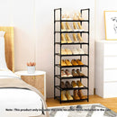 8 Tier Shoe Storage Shelf Organizer Black Space Saving Smooth Surface 45x28x140cm