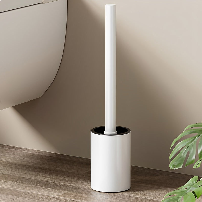 27cm Wall Mounted Aluminum Toilet Brush Rust Resistant With Holder White