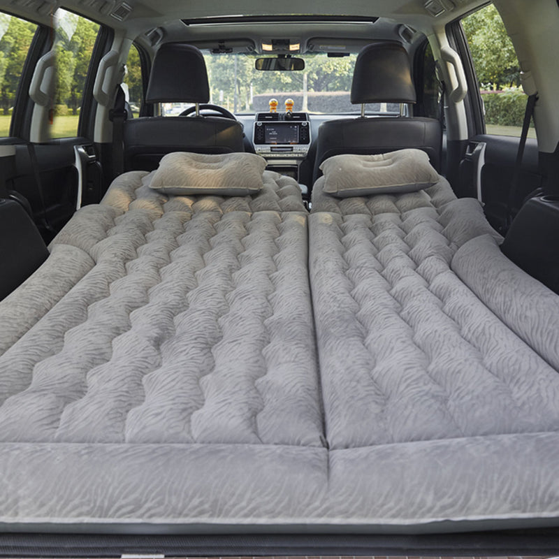 Grey Inflatable Car Mattress Camping Travel Bed with Pillows and Pump