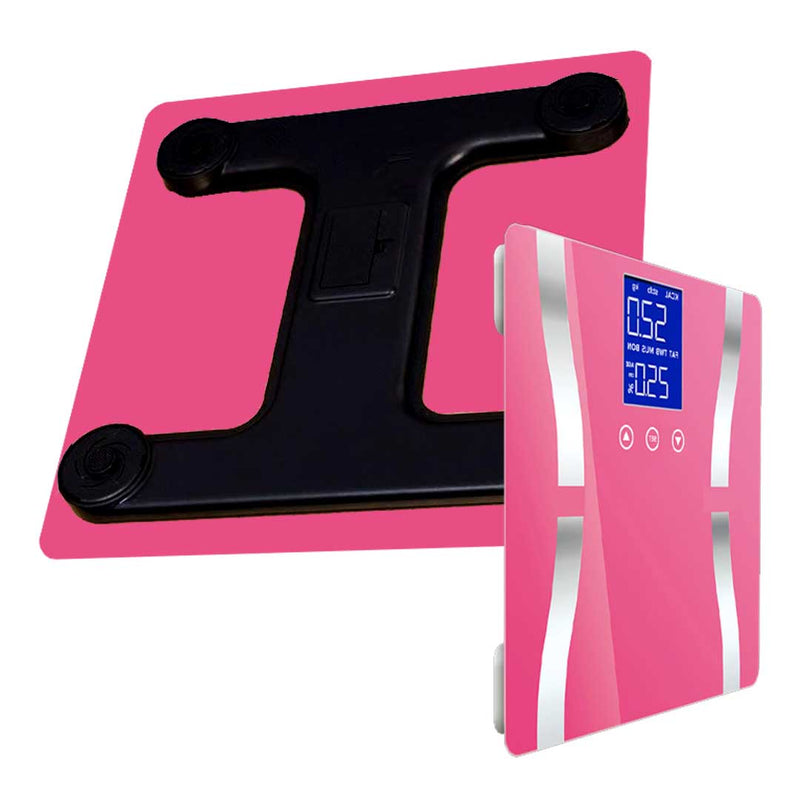 2X Digital Glass Body Fat Scale LCD Display High Precision Sensor Blue 180kg
