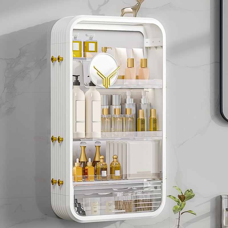 White 3 Tier Cosmetic Storage Rack Vanity Tray Organizer ABS Material 40cm