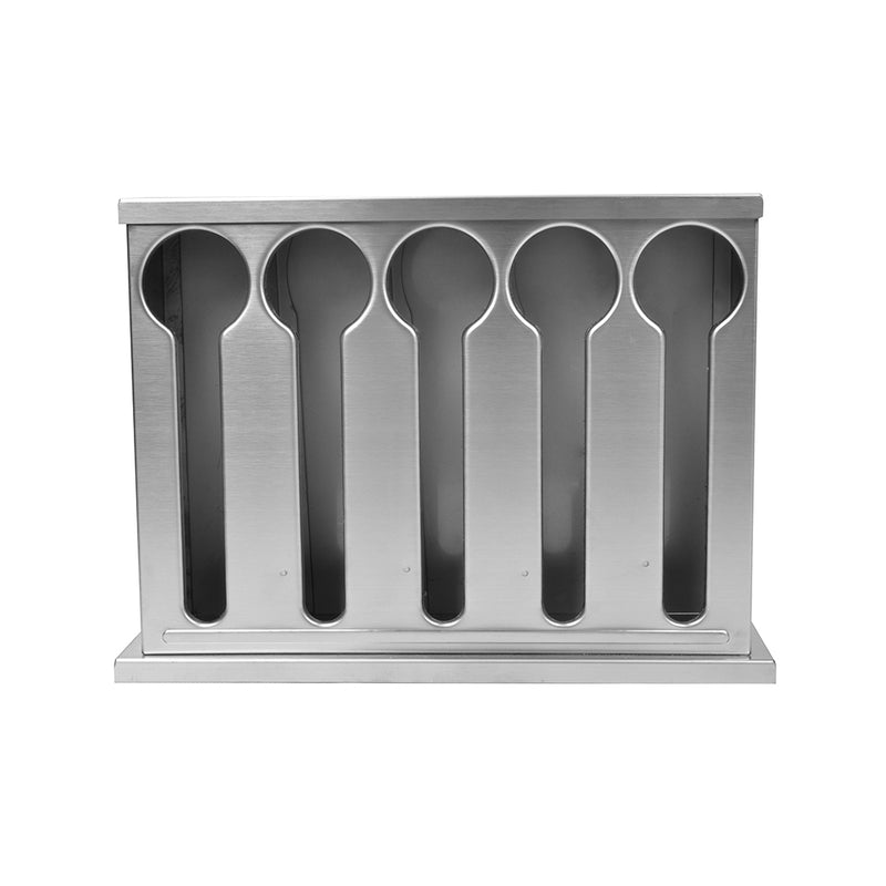 Stainless Steel Utensil Holder 5 Holes Buffet Rack with Drain Hole Design