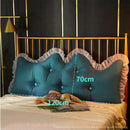 120cm Princess Pillow Headboard Blue Green Polyester Ruffle Lace Backrest Decor