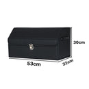 2X Leather Car Boot Trunk Organizer Foldable Collapsible Storage Box Black Medium