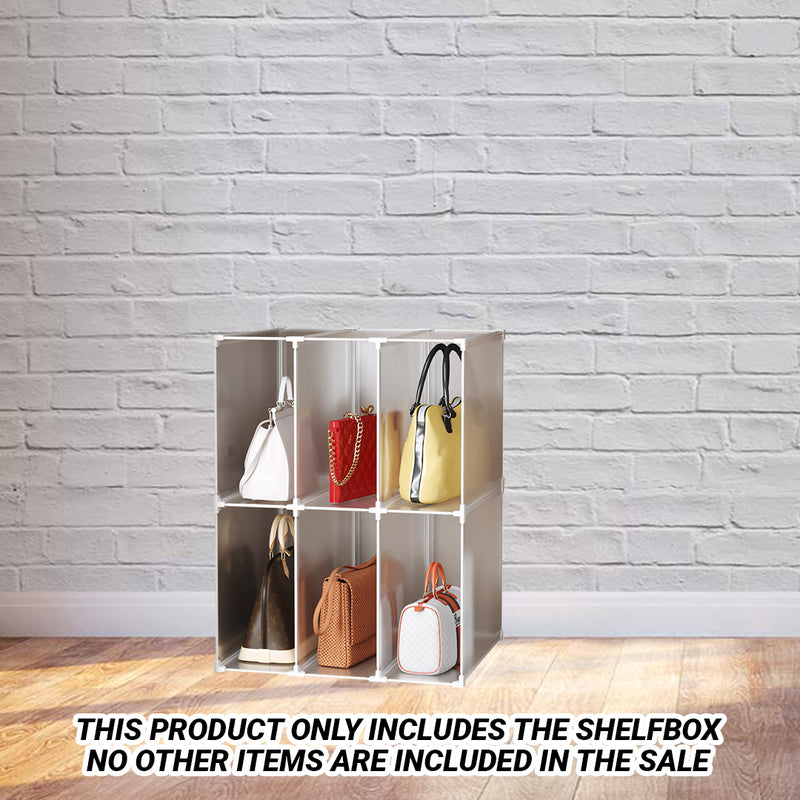 2 Tier 6 Cube Polypropylene Bag Organizer Transparent Foldable 53x47x72cm