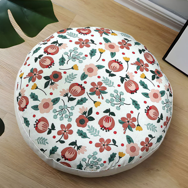 45cm Polyester Cotton Pouf Cushion Velvet Feel Epp Particle Insert Multicolor