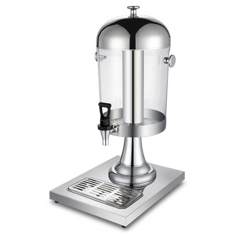 Single 8L Stainless Steel Commercial Beverage Dispenser Transparent Exterior