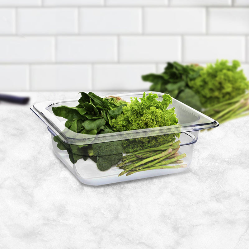 65mm Clear Polycarbonate Gastronorm Pan 1/6 Gn Food Tray 17.5x16x6.5cm