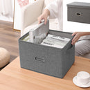 Large Grey Foldable Canvas Storage Box Cube Organizer Basket Home Decor 44x29x30cm