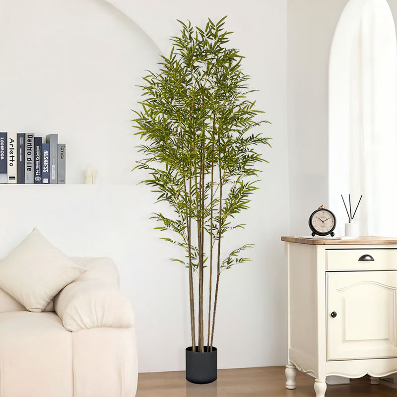 240cm Bamboo Artificial Plant 7 Branches Polyurethane Plastic Lifelike Green
