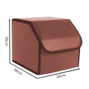 4X Leather Car Boot Organizer Box Foldable Portable Storage Coffee Small