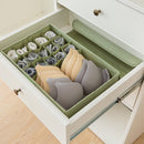 Green Foldable Underwear Storage Box Flip Top Drawer Home Organizer 44x29x13cm