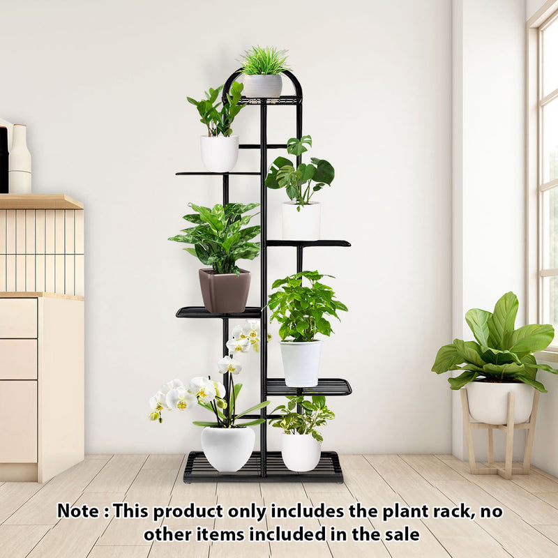 2X Black Metal 6 Tier Plant Stand Indoor Display Shelf Space Saving Modern